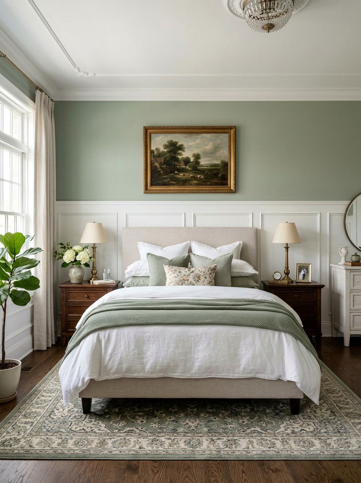 Sage Green Wainscoting Bedroom - 30 sage green accent wall bedroom