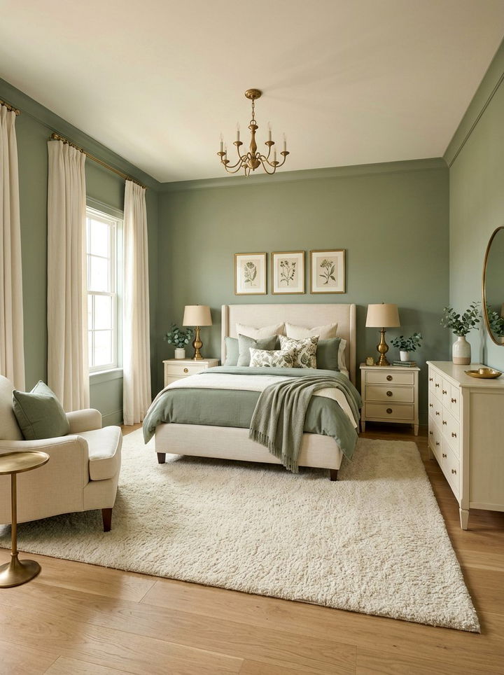 Sage Green and Cream Bedroom - 30 sage green bedroom ideas