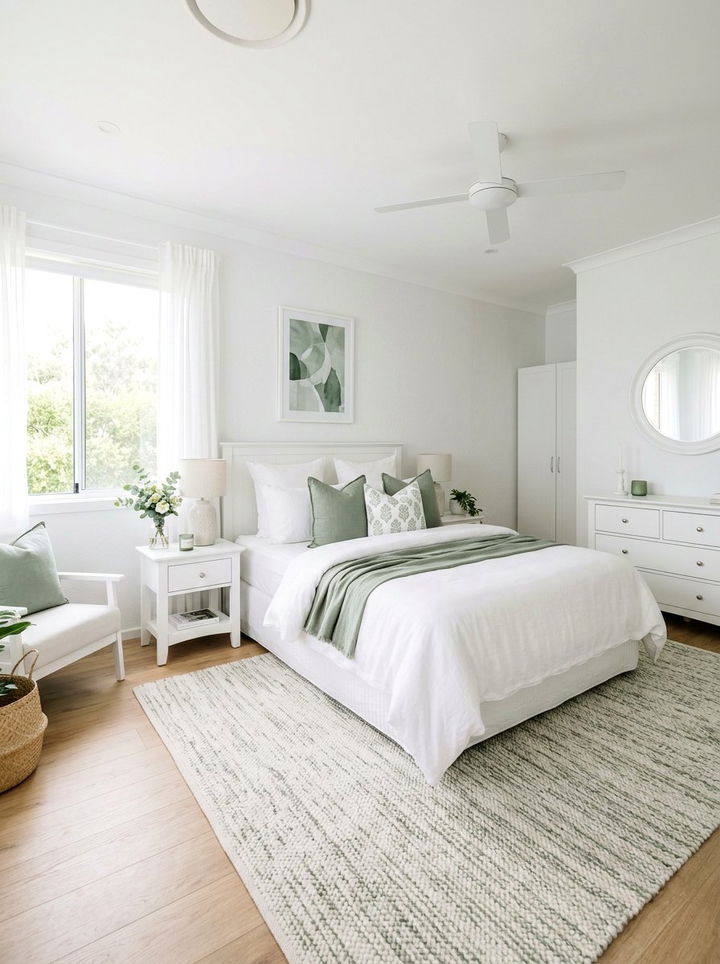 Sage Green and White Bedroom - 30 sage green bedroom ideas