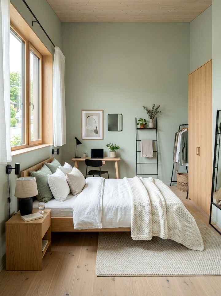 Sage Scandi Bedroom - 30 green bedroom ideas
