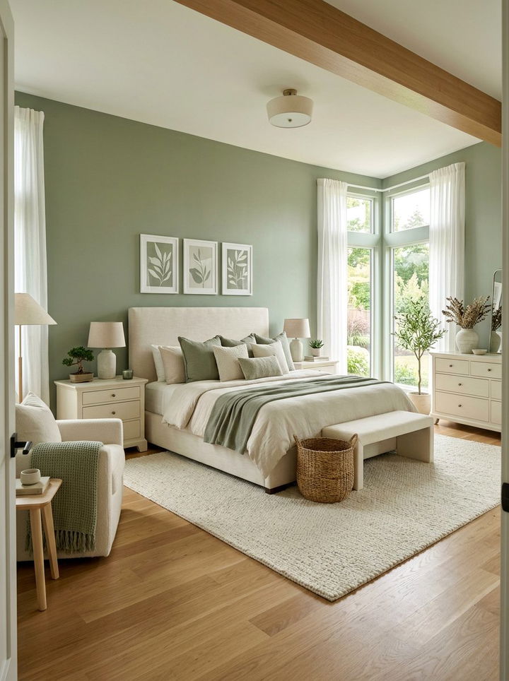 Sage and Cream Zen Bedroom - 30 Zen bedroom color ideas