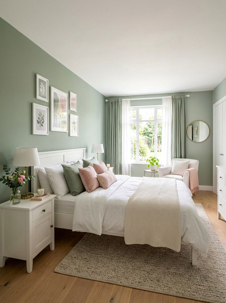 Sage and Pink Bedroom - 30 sage bedroom decor ideas
