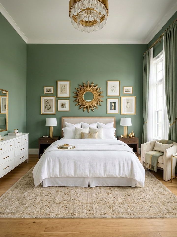 Sage and gold bedroom - 30 sage and white bedroom ideas