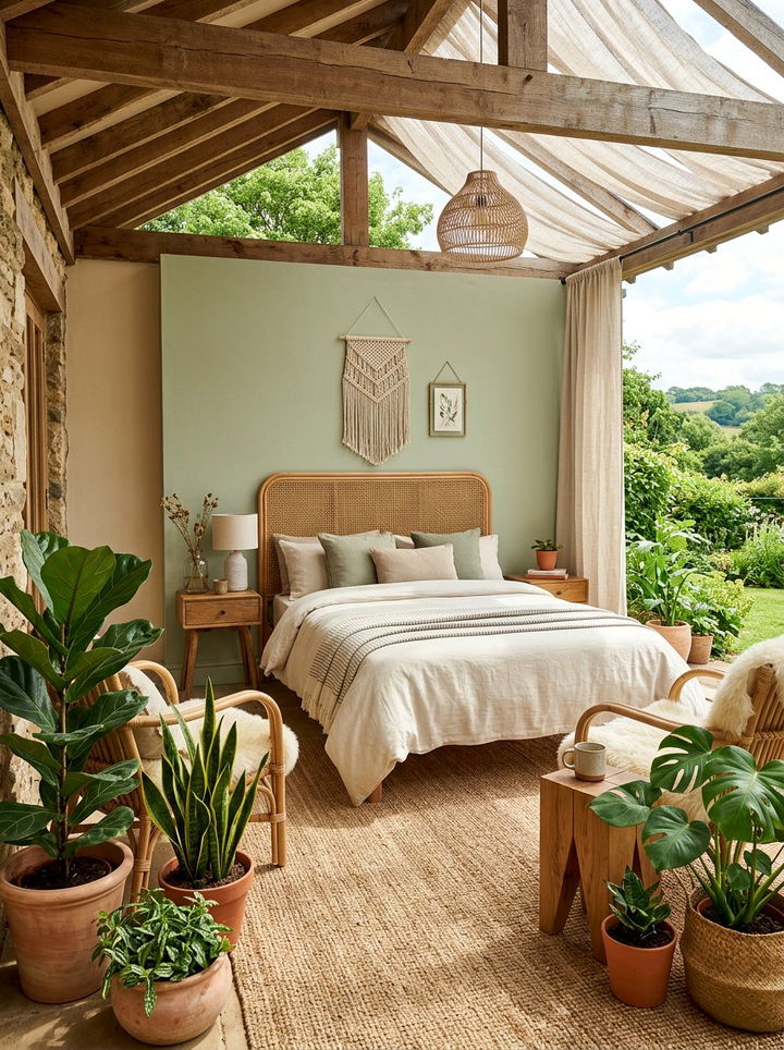 Sage green and beige bedroom - 30 two tone bedroom ideas