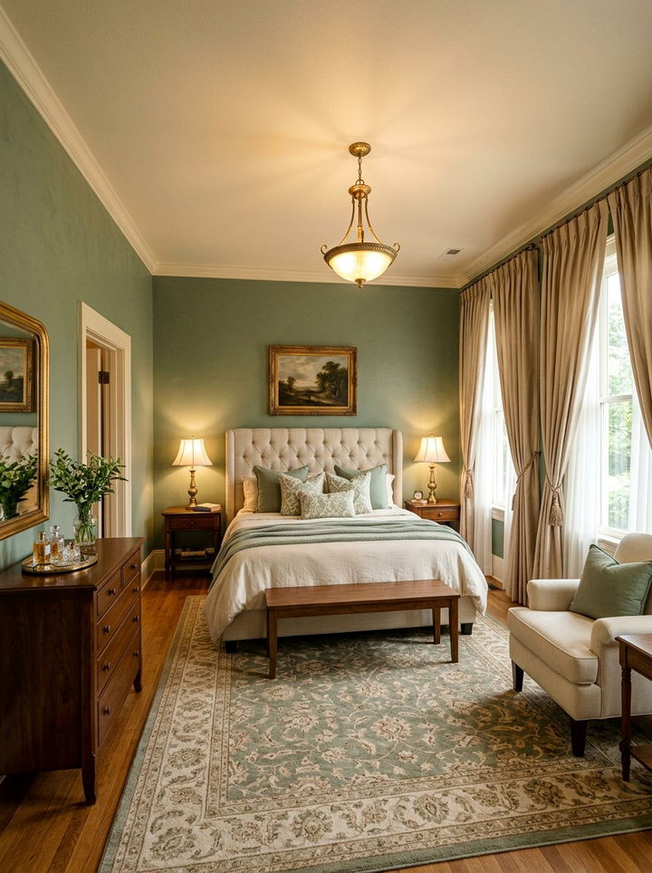 Sage green and cream bedroom - 30 sage bedroom ideas