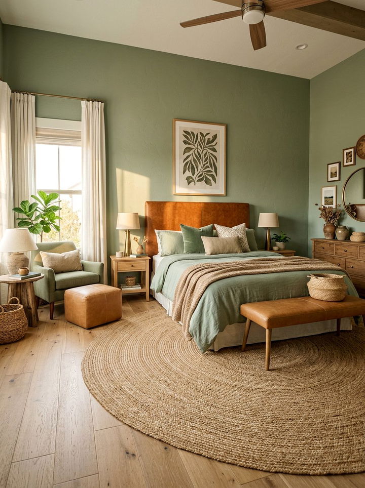 Sage green and tan bedroom - 30 sage bedroom ideas
