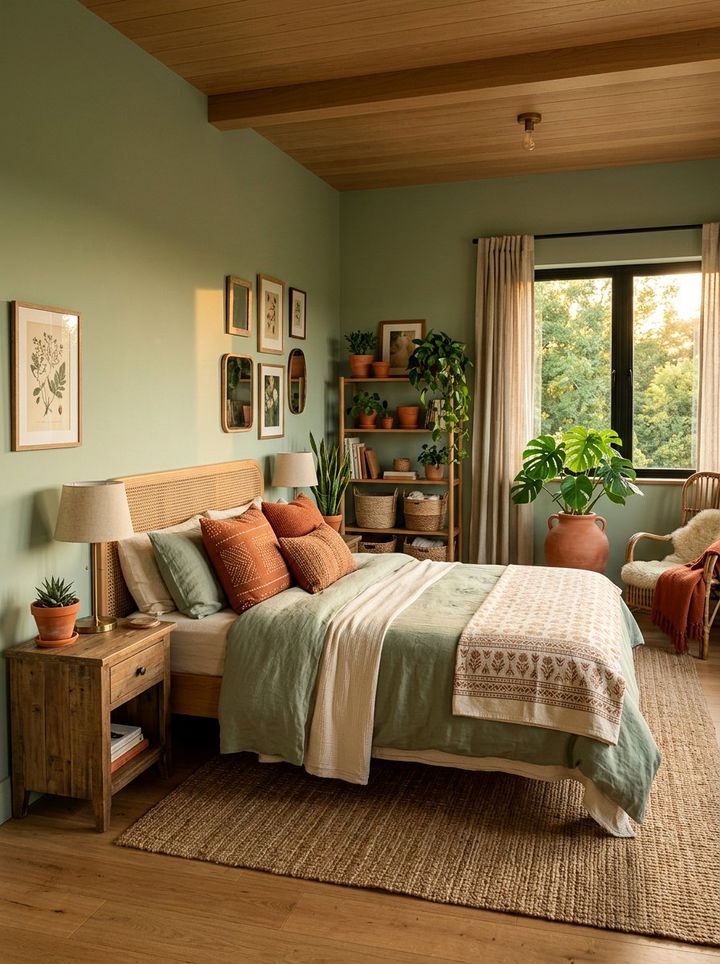 Sage green and terracotta bedroom - 30 sage bedroom ideas