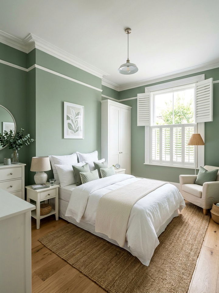 Sage green and white bedroom - 30 sage bedroom ideas