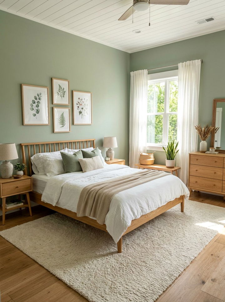 Sage green bedroom - 30 cottagecore bedroom color ideas