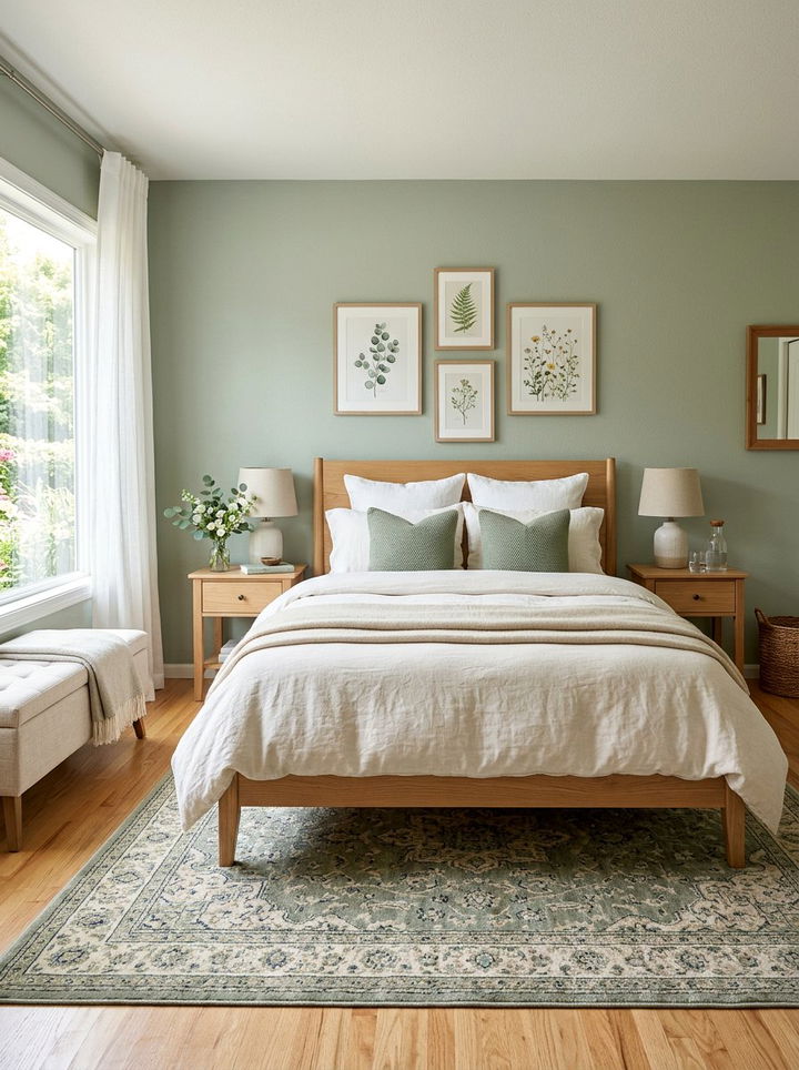Sage green bedroom - 30 traditional green bedroom ideas