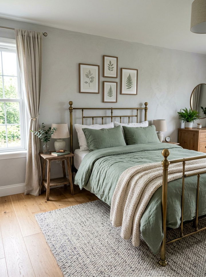 Sage green linen bedroom - 30 linen bedroom ideas