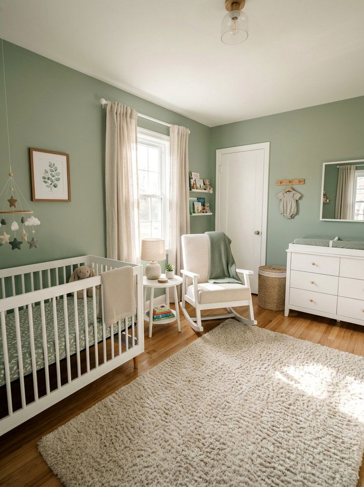 Sage green nursery - 30 sage and white bedroom ideas
