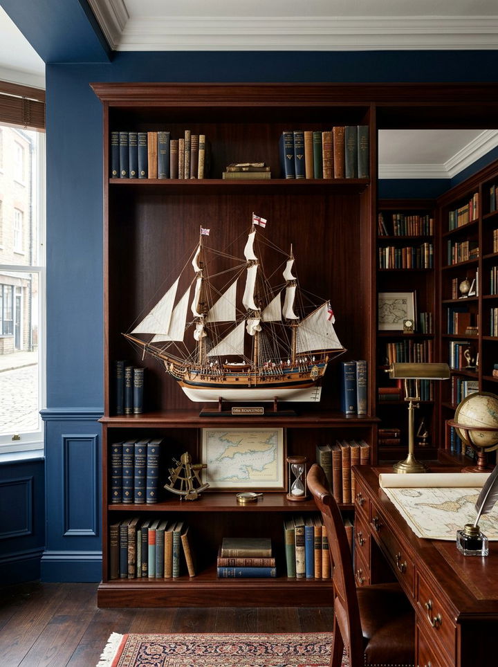 Sailboat Model Decor - 30 nautical bedroom ideas