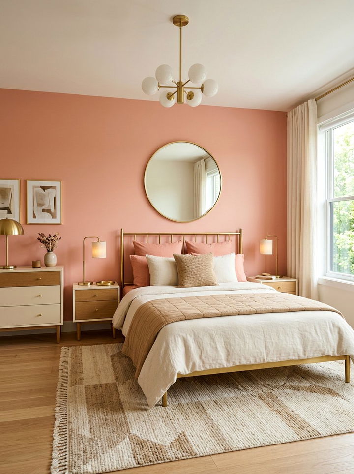Salmon Pink And Brass Bedroom - 30 salmon pink bedroom ideas