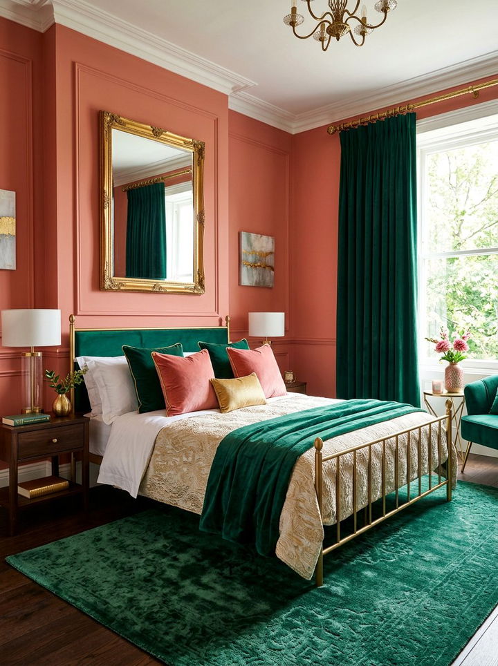 Salmon Pink And Emerald Green Bedroom - 30 salmon pink bedroom ideas