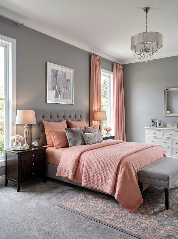 Salmon Pink And Grey Bedroom - 30 salmon pink bedroom ideas