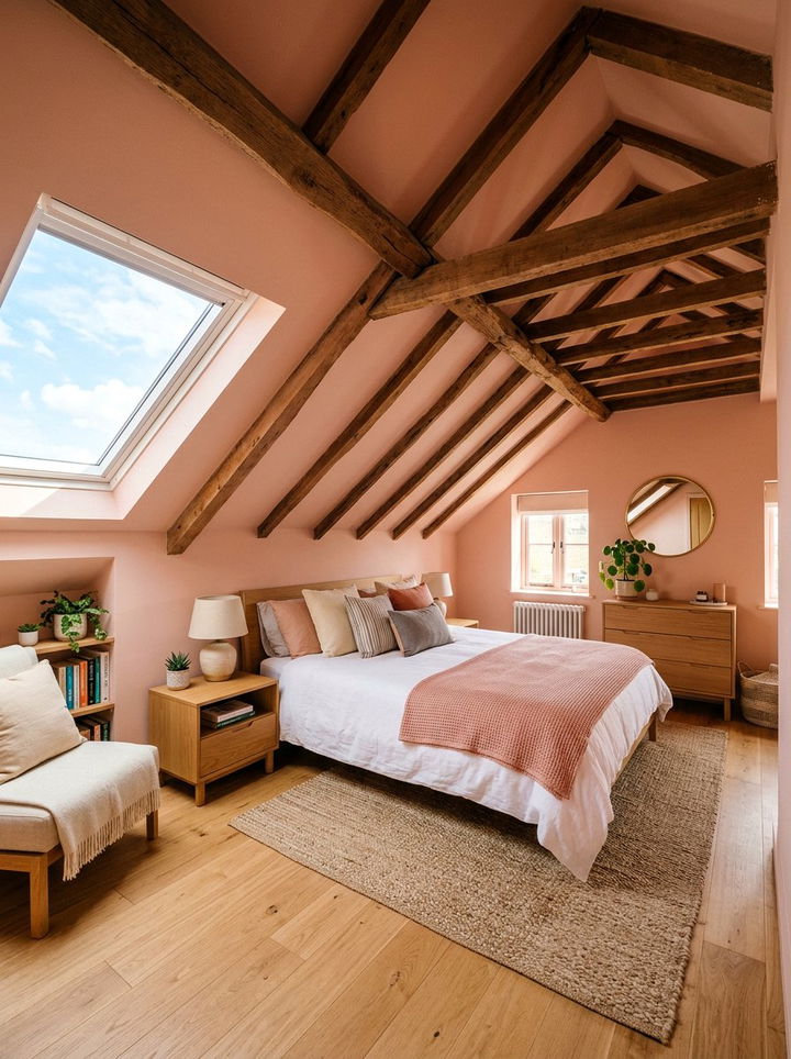 Salmon Pink Attic Bedroom - 30 salmon pink bedroom ideas