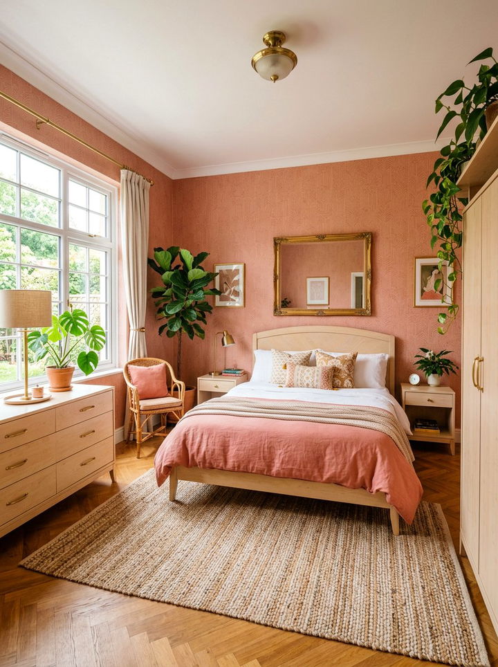 Salmon pink vintage bedroom - 30 vintage bedroom color ideas