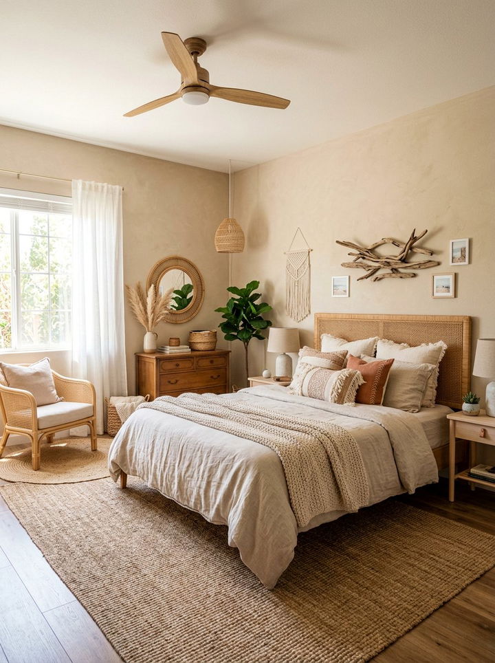 Sand boho bedroom - 30 boho bedroom color ideas