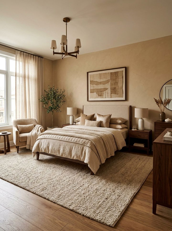 Sandy Beige Paint - 30 calming bedroom color ideas