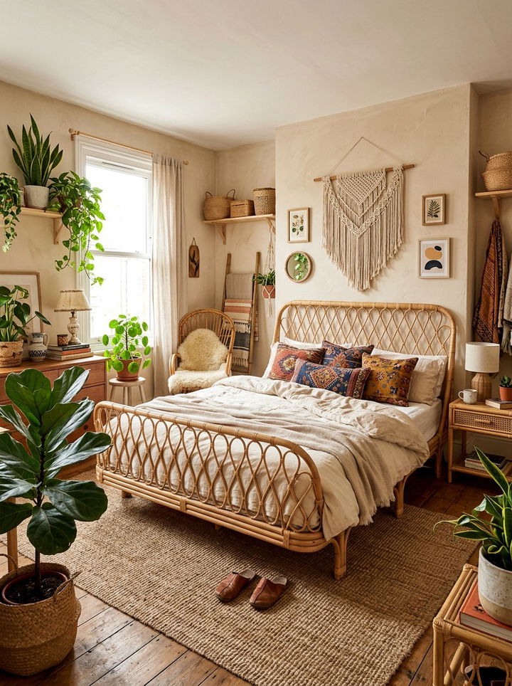 Sandy beige bohemian bedroom - 30 pale color bedroom ideas