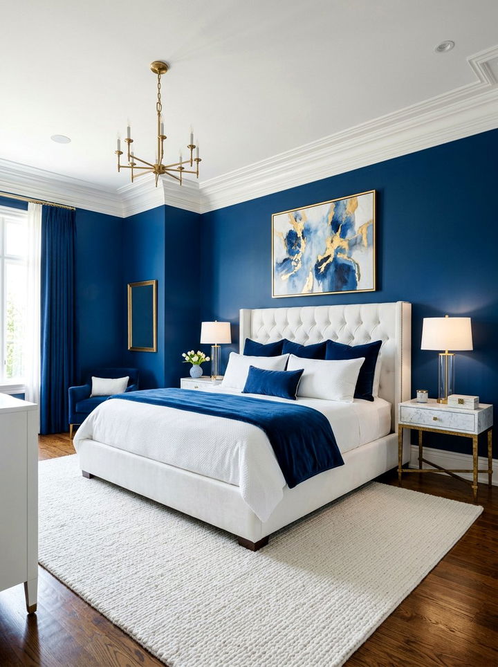 Sapphire Blue Bedroom - 30 blue and white bedroom ideas