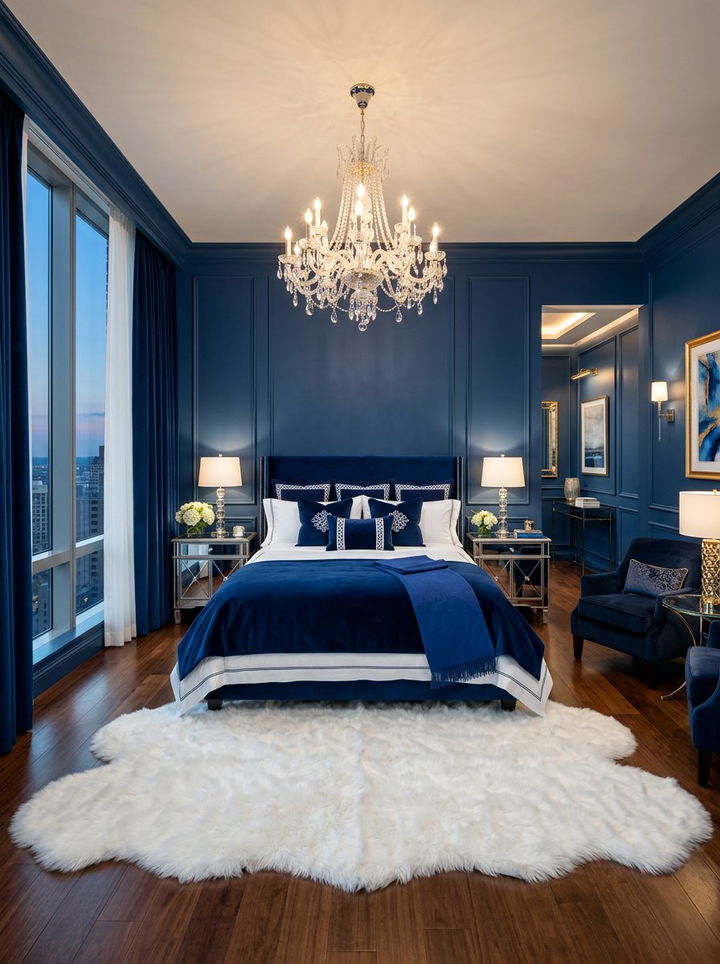 Sapphire Blue Luxury Suite - 30 rich color bedroom ideas