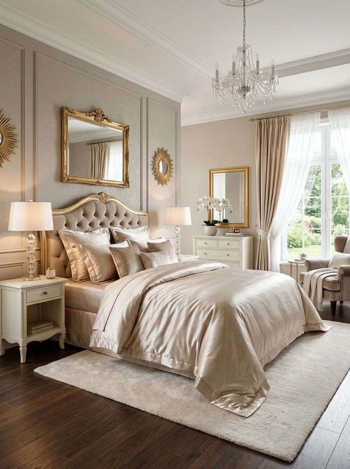 Satin Bedding Glam Bedroom - 30 modern glam bedroom ideas