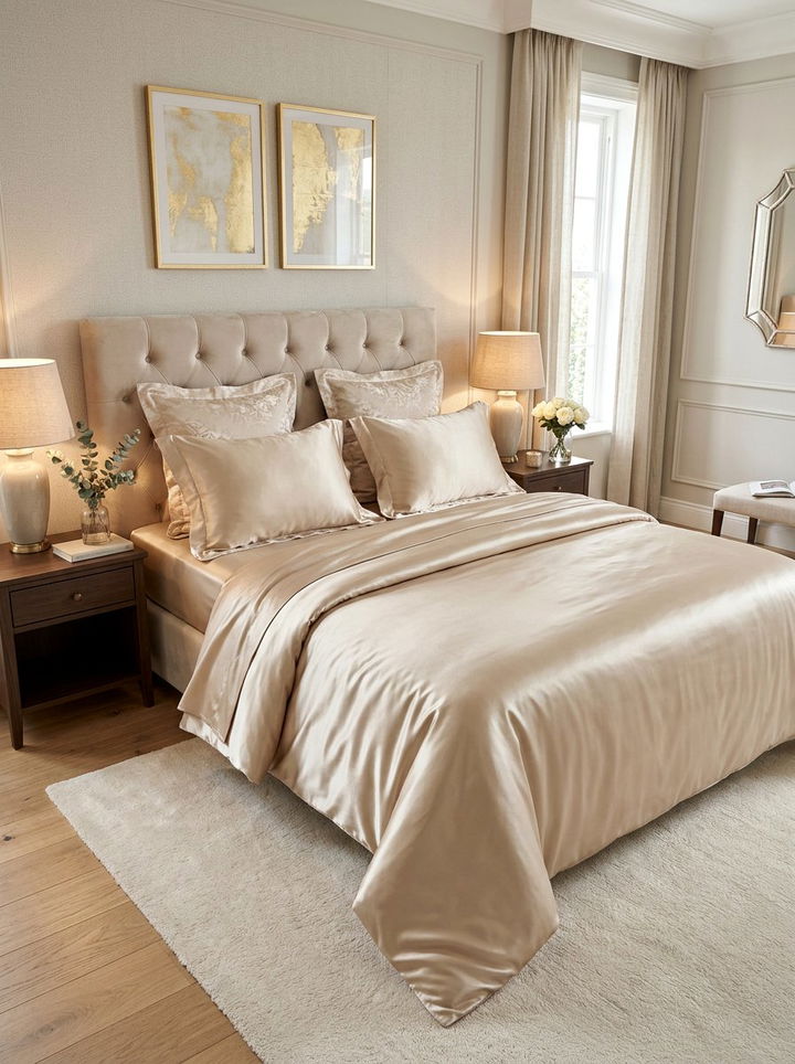 Satin Bedding Set - 30 bedroom soft settings