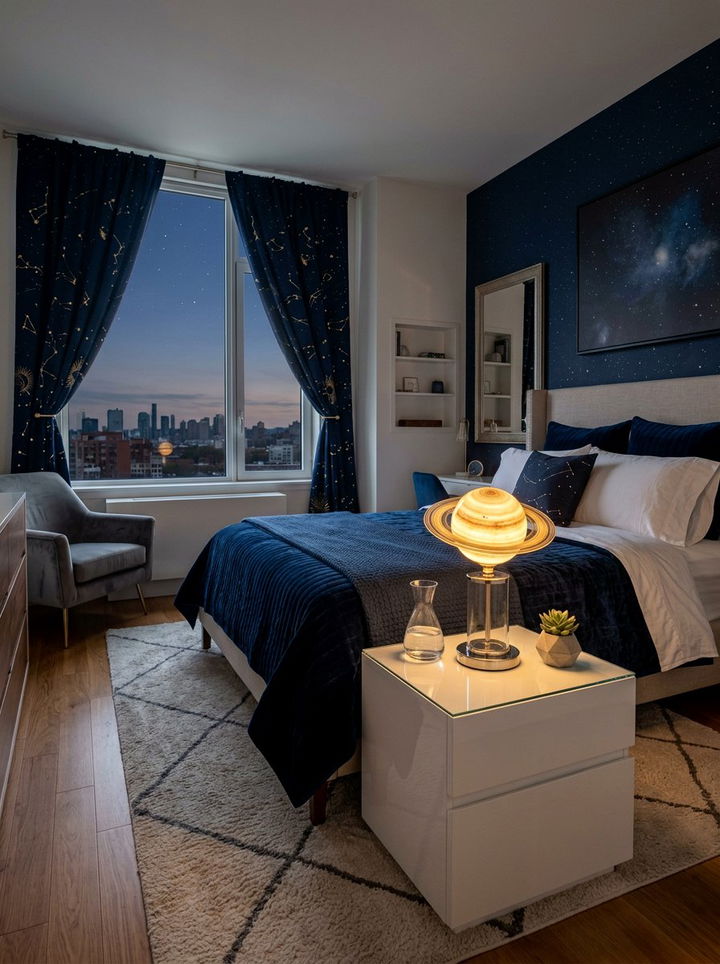 Saturn Planet Table Lamp - 30 space themed bedroom ideas