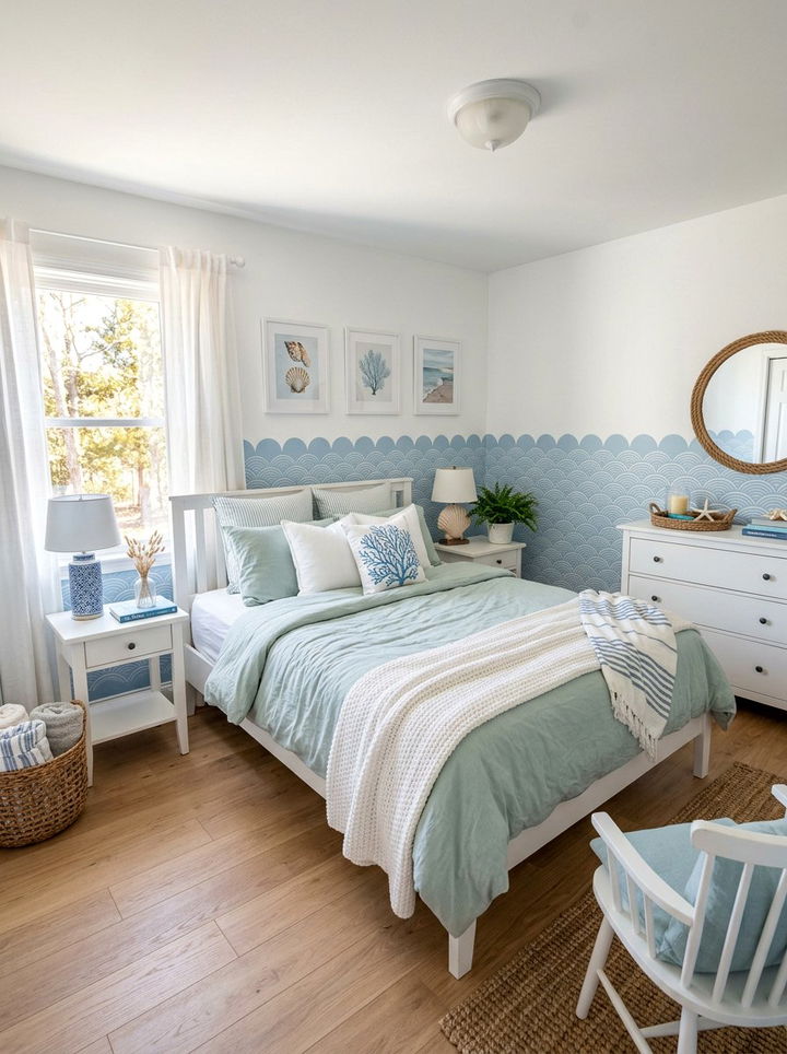 Scallop Wall Stencil - 30 bedroom wall stencils