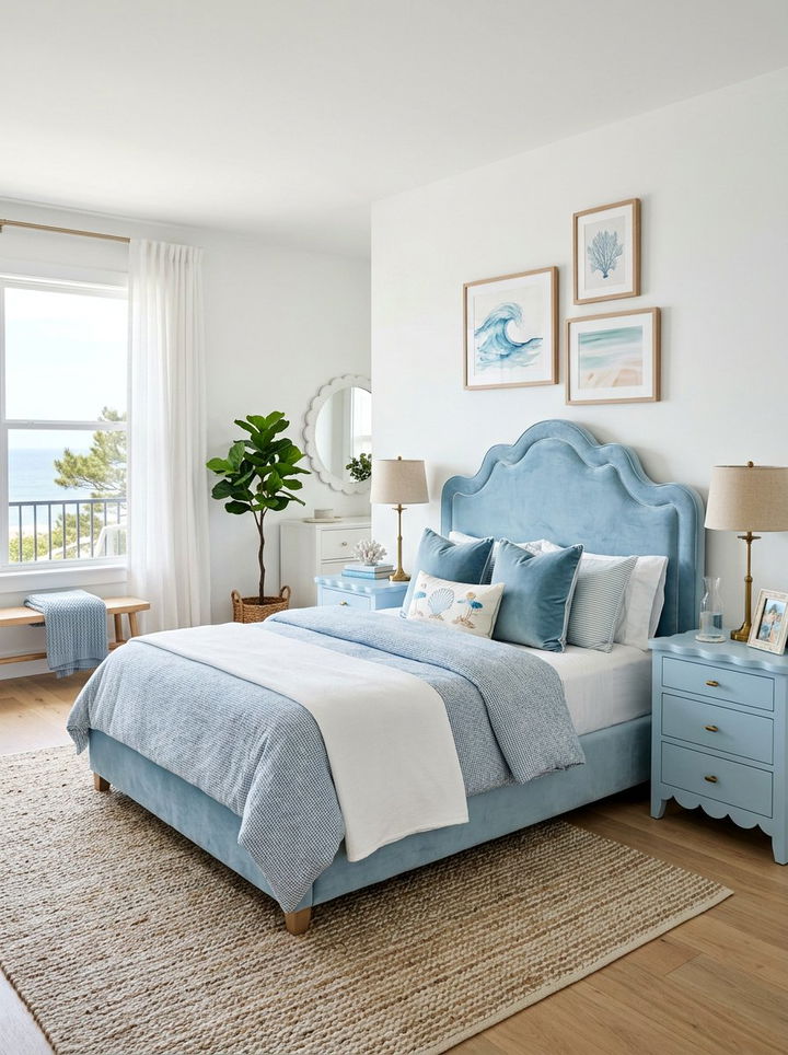 Scalloped Edge Furniture - 30 coastal bedroom ideas