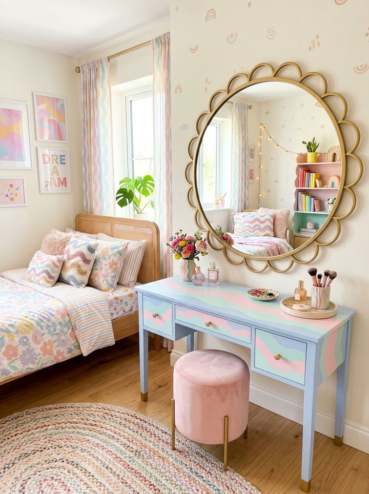 Scalloped Edge Mirror - 30 bedroom vanity mirrors