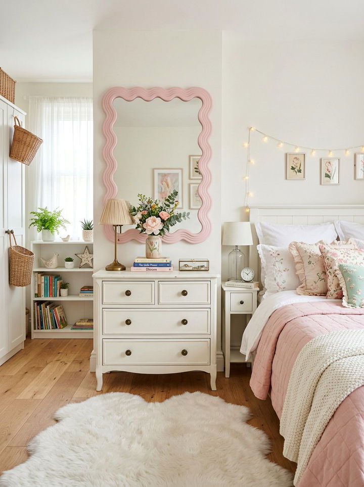 Scalloped Edge Mirror - 30 bedroom wall mirrors