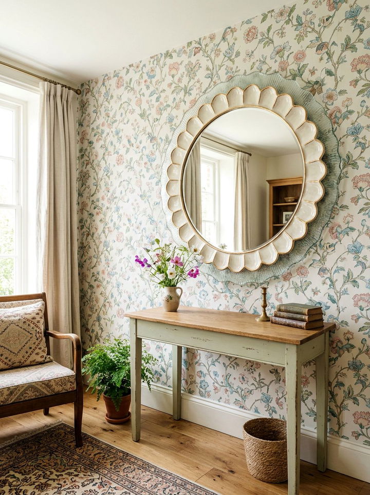 Scalloped Edge Round Mirror - 30 bedroom round mirrors