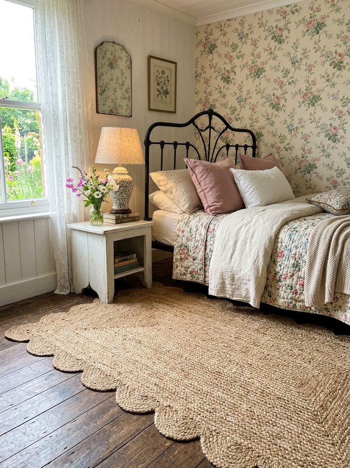 Scalloped Jute Rug - 30 bedroom jute rugs