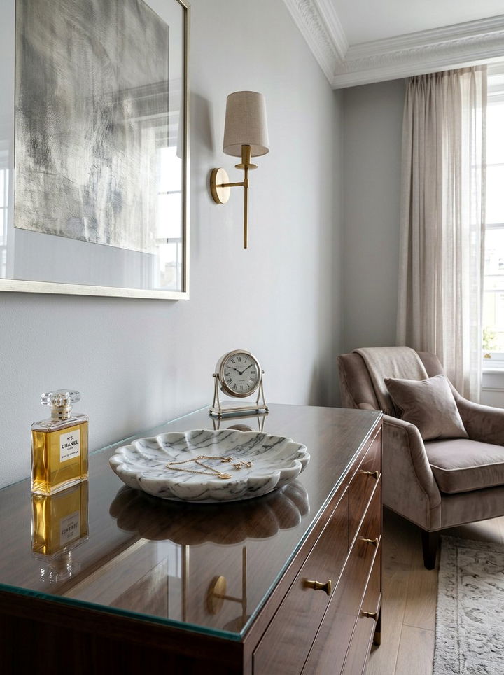 Scalloped Marble Dish - 30 bedroom trinket dishes