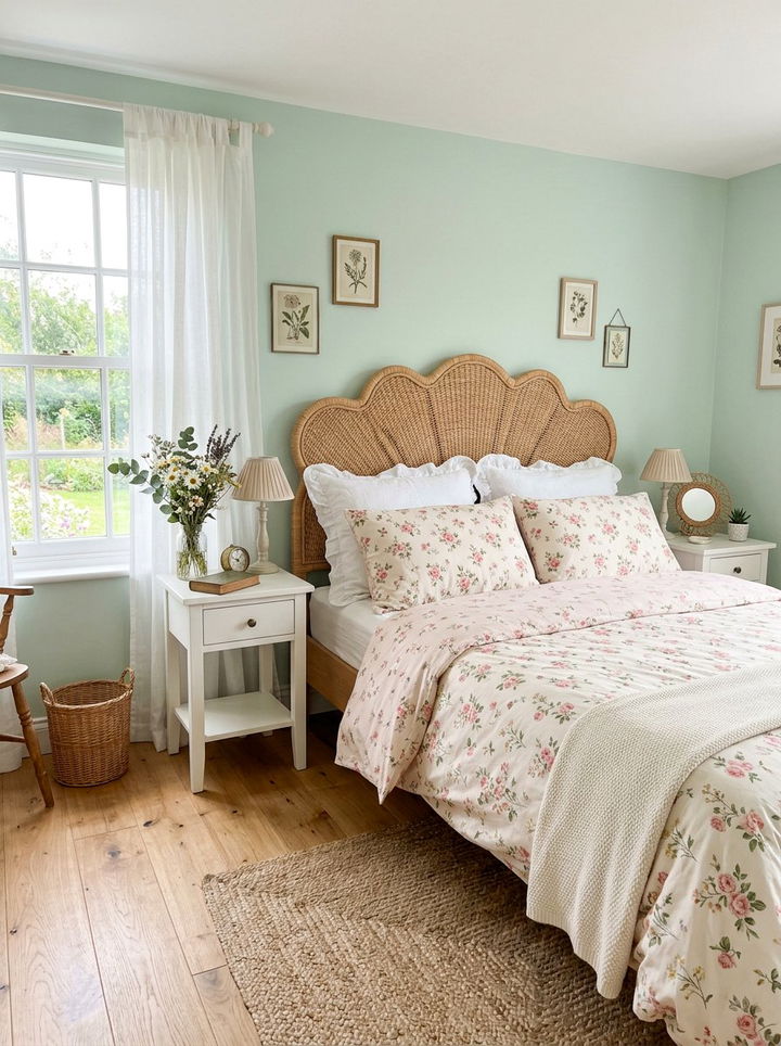 Scalloped Rattan Headboard - 30 bedroom rattan headboards