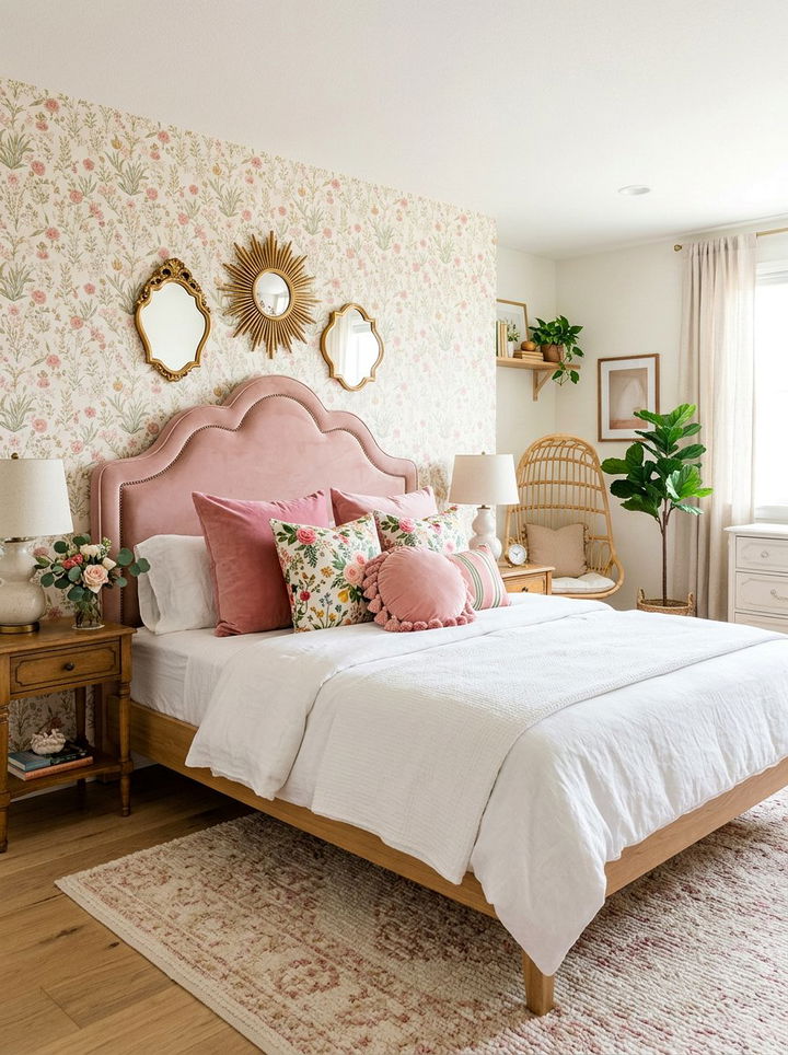 Scalloped Upholstered Headboard - 30 bedroom padded headboards