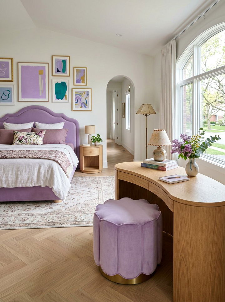 Scalloped edge ottoman stool - 30 bedroom ottomans