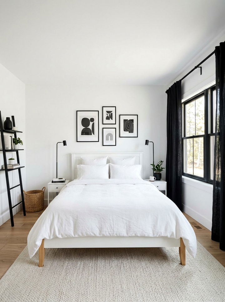 Scandi Bedroom Black Accents - 30 scandinavian white bedroom ideas