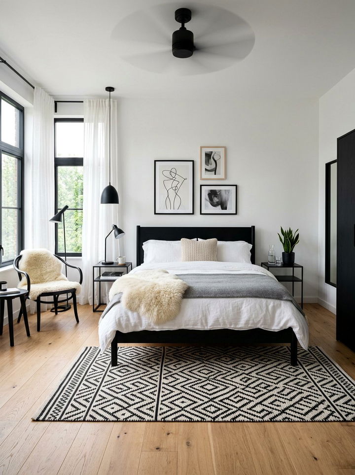 Scandi Black Bedroom - 30 minimalist black bedroom ideas