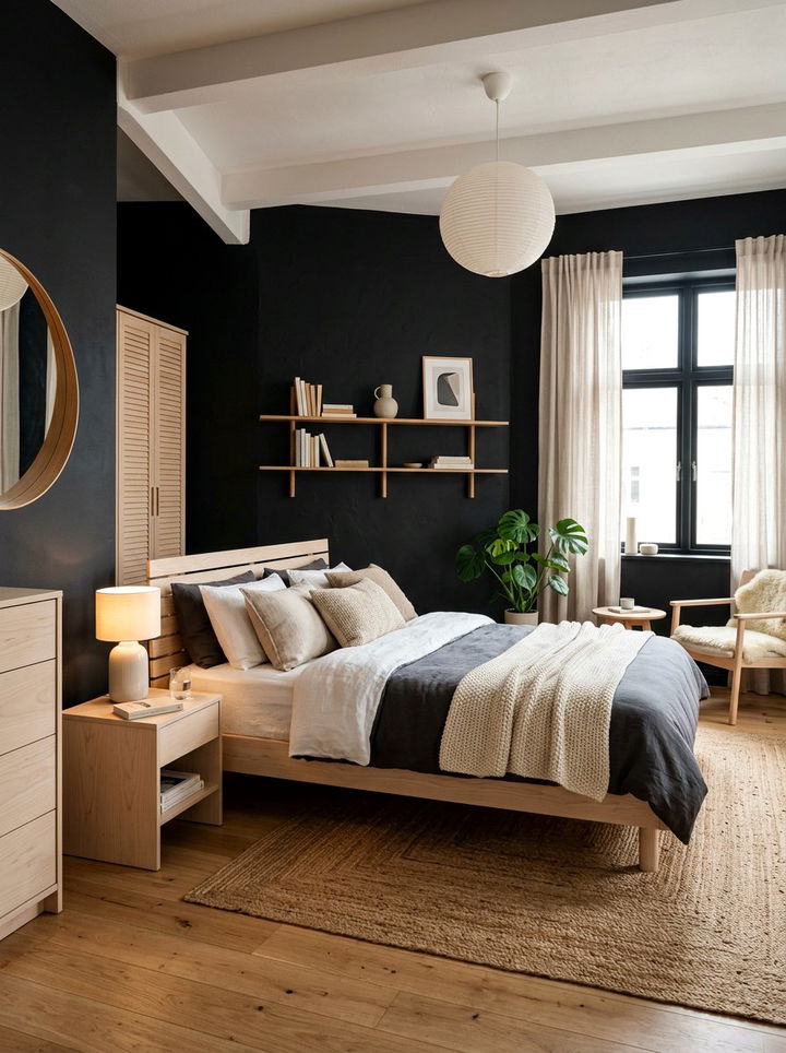 Scandi Black Bedroom - 30 black bedroom ideas