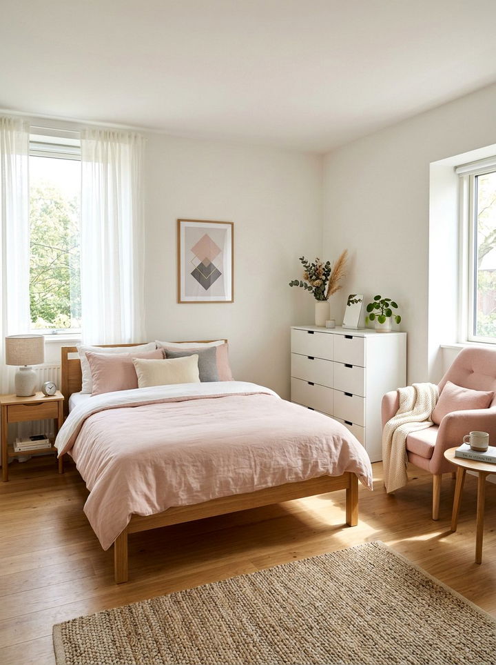 Scandi Blush Pink Bedroom - 30 blush and white bedroom ideas