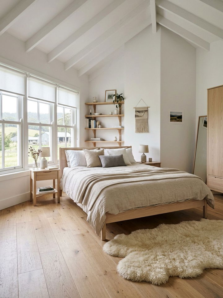 Scandi Farmhouse White Bedroom - 30 farmhouse white bedroom ideas