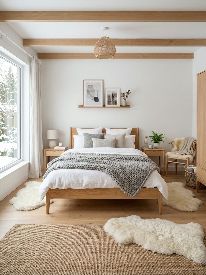 Scandi Hygge Vibe - 30 bedroom bed styling ideas