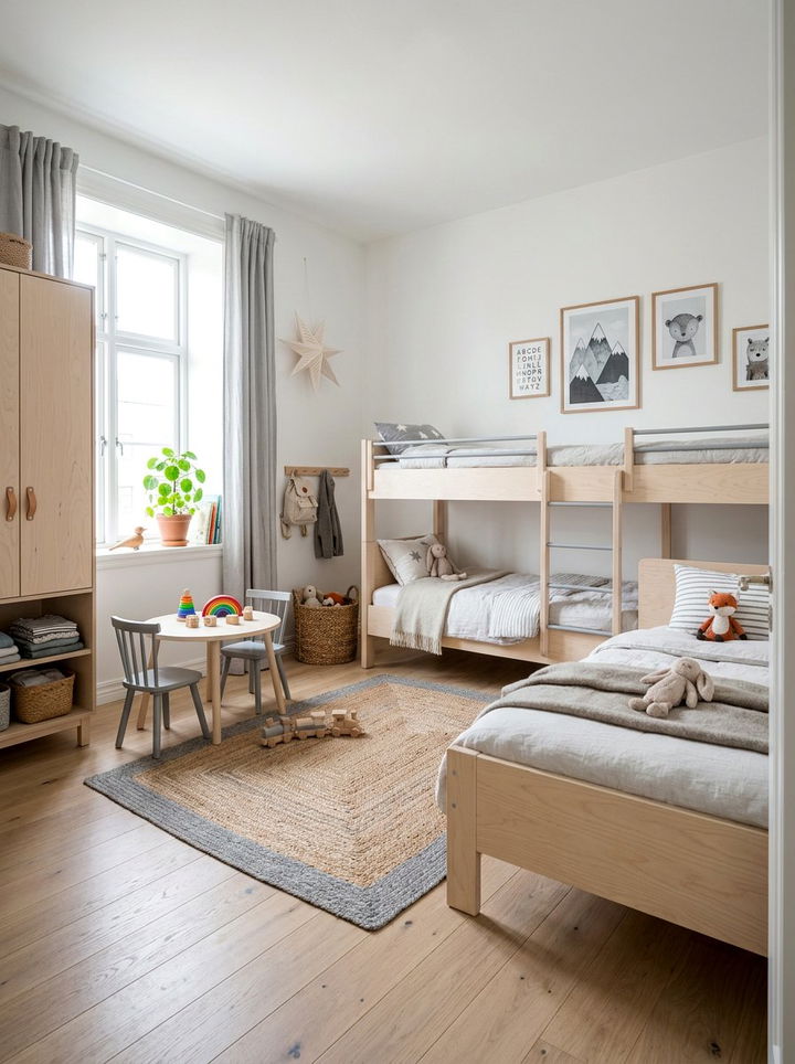 Scandi Kids Bedroom - 30 multi-kid bedroom ideas