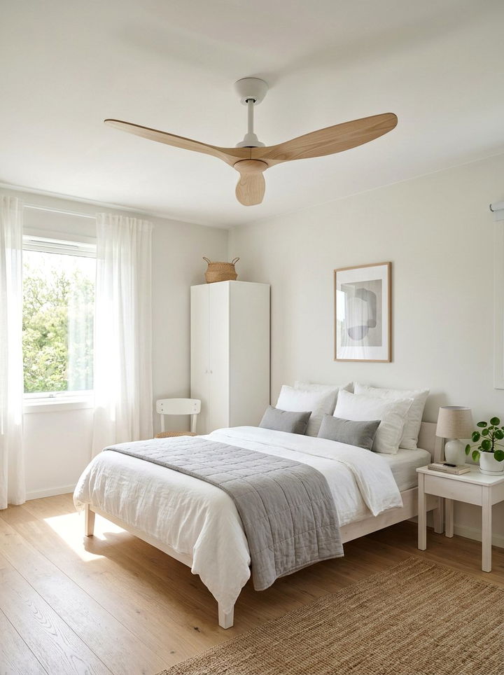 Scandi Light Wood Fan - 30 bedroom ceiling fans