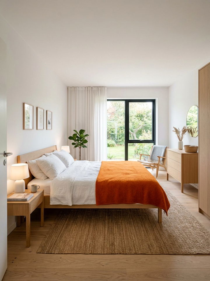Scandi Orange Bedroom - 30 orange bedroom decor ideas
