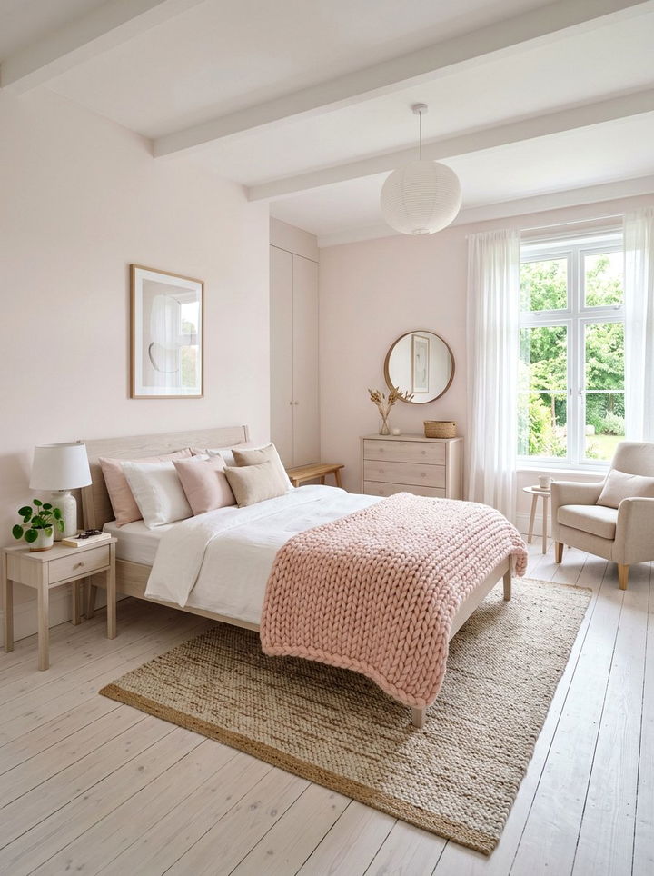 Scandi Pink Bedroom - 30 millennial pink bedroom ideas